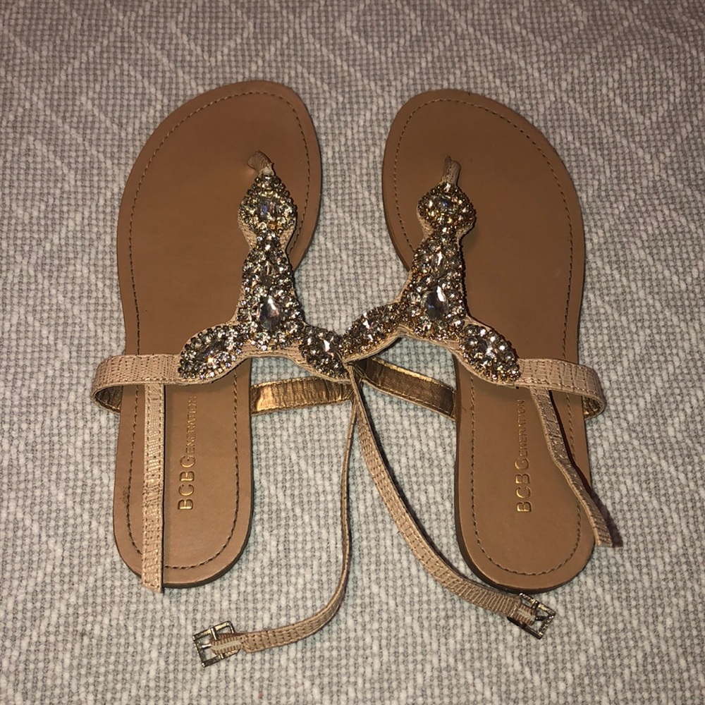 BCBG Rhinestone Sandals • Size 7.5